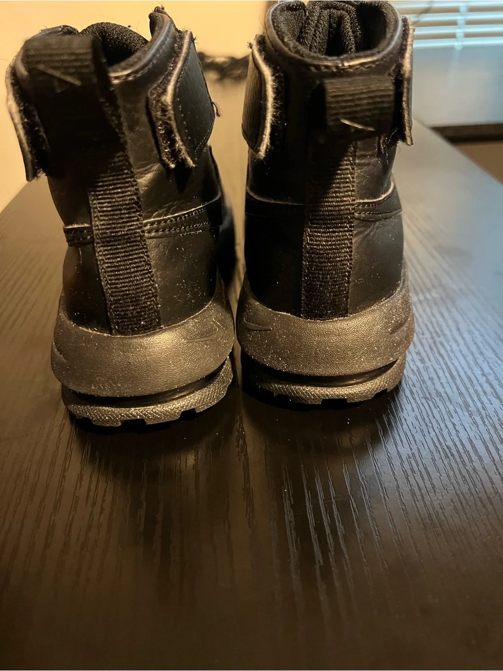 Nike Kids Black High-Top Sneakers with Hook-and-Loop Strap